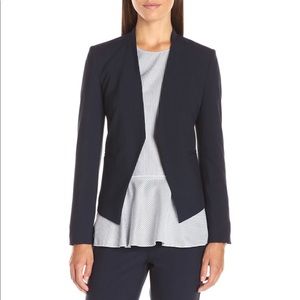 Theory dark navy open front blazer jacket size 2
